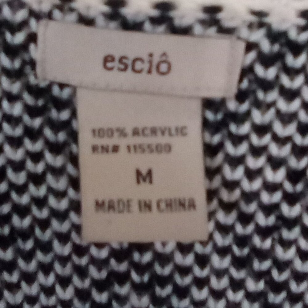 White and black escio geometric cardigan sweater oversized medium
